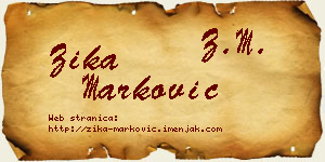 Žika Marković vizit kartica